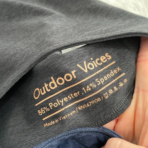 Women Outdoor Voices Tri-Color Crop Top in Navy Blue Gray and Black Extra Small - Picture 9 of 9